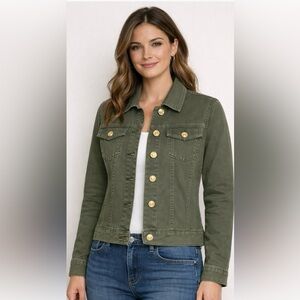 NWT Michael Kors Olive Green Denim Jacket | Size L